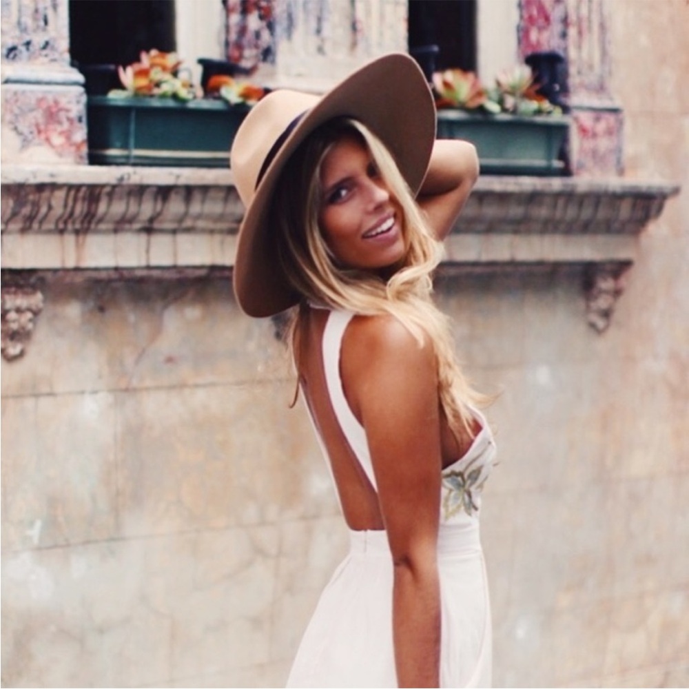 Lack Of Color Fedora Hat In Tan Trimmed In A Black Tonal Grosgrain Ribbon Band